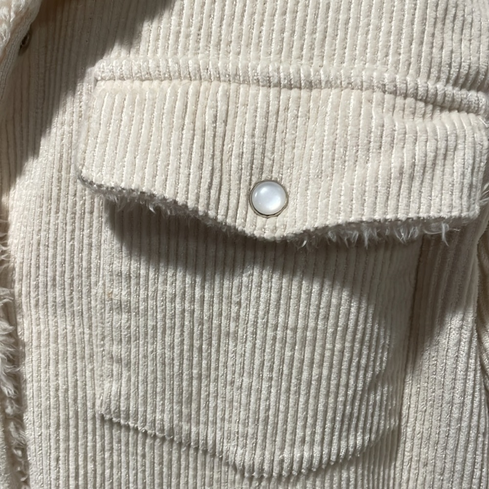 Cream Courderoy Shacket - Picture 5 of 11